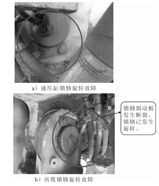 吊臂銷(xiāo)軸旋轉(zhuǎn)故障